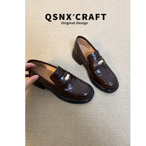 英伦风厚底乐福鞋女通勤小皮鞋