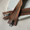 粗齿复古8 YKK拉链古铜双头开尾皮衣皮草秋冬厚重料门襟焦糖棕859