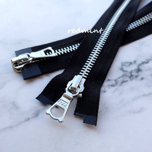 高档5 羽绒毛呢毛衣黑色580 YKK拉链金属亮银双头开尾外套夹克开衫