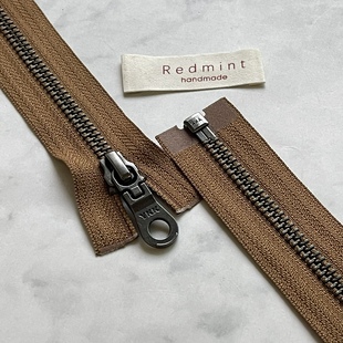 5#古银YKK金属拉链单开外套夹克大衣羽绒卫衣毛衣拉锁丝驼棕858