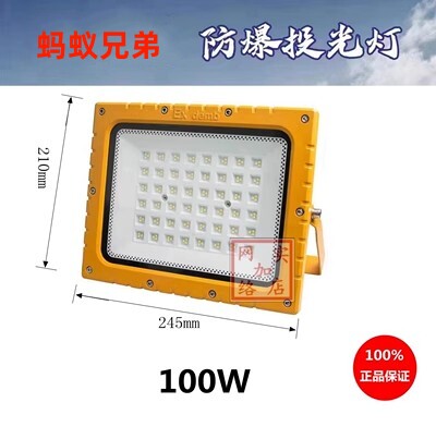 led防爆灯ip66隔爆型100w加油站厂房仓库户外广告灯投光灯泛光灯