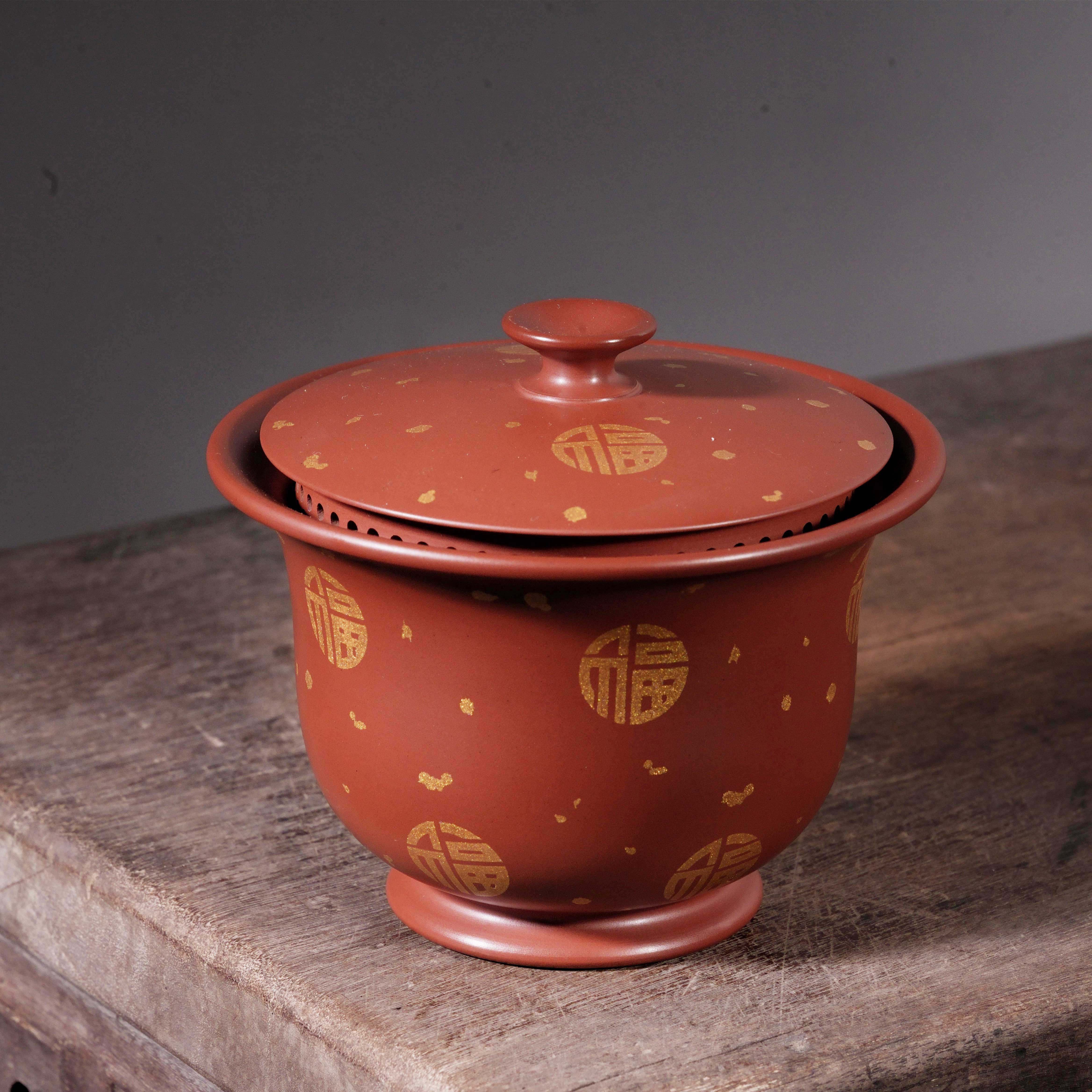 坭兴陶全孔纯手工精品洒金盖碗茶具 功夫泡茶高档茶杯非紫砂壶