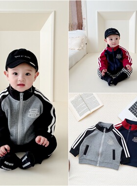 ins婴幼儿童宝宝夹克春秋新男女通长袖立领棒球服小童外套潮