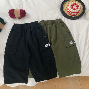 中童装男童春装儿童长裤子宽松百搭帅气休闲裤炸街工装裤酷运动裤