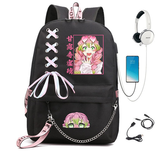 甘露寺蜜璃 动漫印花书包链条初高中学生双肩背包跨境代发1107-30