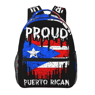 跨境波多黎各中小学生印花大容量收纳中学生书包儿童欧美书包