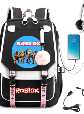 跨境热销roblox游戏周边初高中学生书包校园风户外出行大容量背包