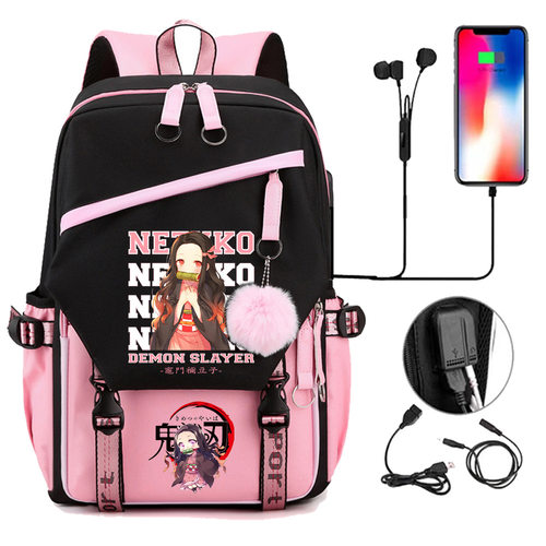 鬼灭之刃卡通印花高颜值校园风书包大中学生双肩背包跨境热销0711