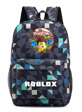 跨境roblox游戏周边星空菱格男女双肩包旅行包电脑包高中学生书包