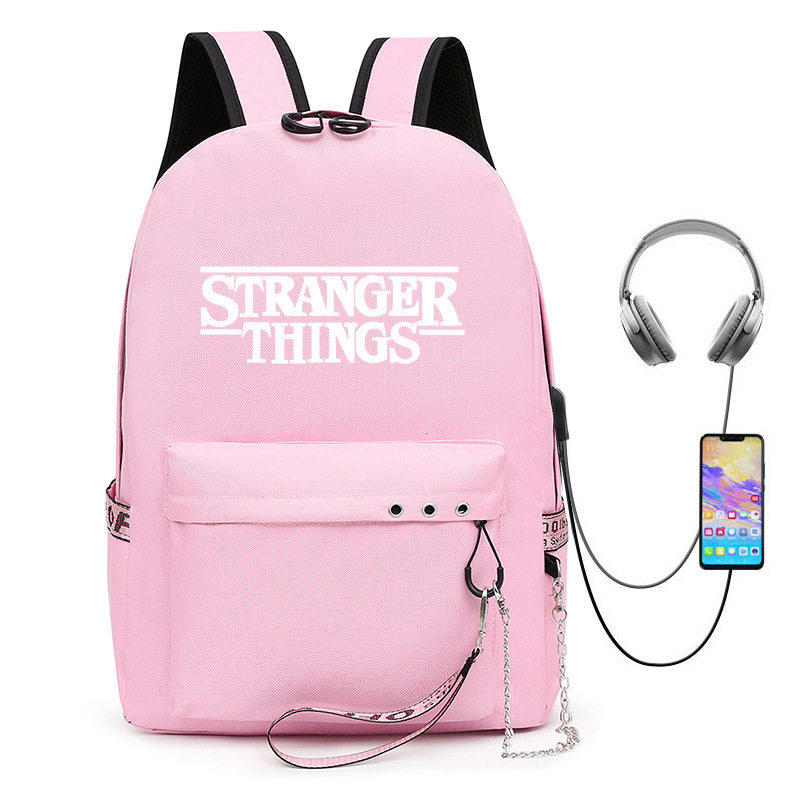 外贸亚马逊独立站火影忍者naruto铁链USB书包旅行中学生双肩背包