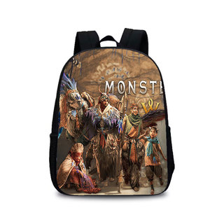 跨境新品Monster Hunter Wilds印花双肩背包怪物猎人荒野学生书包