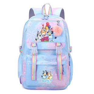 bluey布鲁伊新款彩虹书包小学初中学生双肩包大容量时尚休闲背包