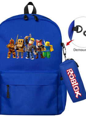 虚拟世界ROBLOX游戏子母笔袋双肩包 大容量便携背包书包 旅行背包