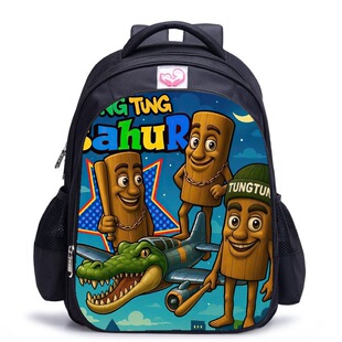 Tung Sahur2系列周边卡通印花图案 海经木棍人Tung 儿童书包