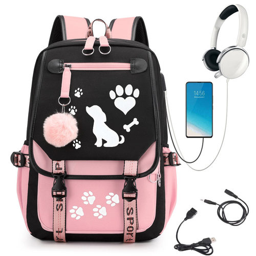 亚马逊热销 狗狗宠物印花校园书包 日常出行大容量背包60314-13