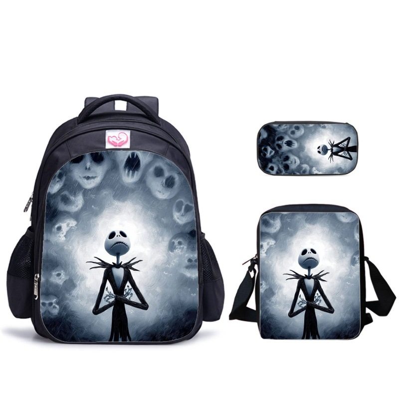 热销儿童卡通印花三件套-书包+竖款挎包+笔袋-Jack圣诞惊魂夜,文具电教/文化用品/商务用品,学生书包,淘宝优惠券,粉丝福利购,淘宝优惠卷