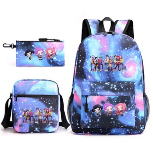 K-pop恶魔猎人背包三件套中小学生书包轻便休闲旅行包儿童双肩包