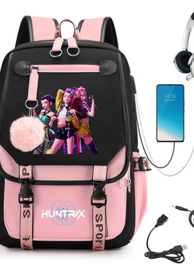 2025人气新款HUNTRX 猎魔女团韩版学生校园书包户外出行双肩背包