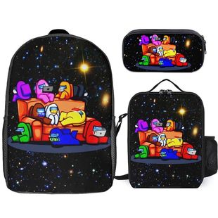 Among us 书包动漫卡通游戏周边中小学生背包双肩包笔袋来图代发