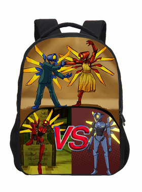 跨境新品ULTRAKILL V1, V2 印花双肩背包超级连杀游戏学生书包