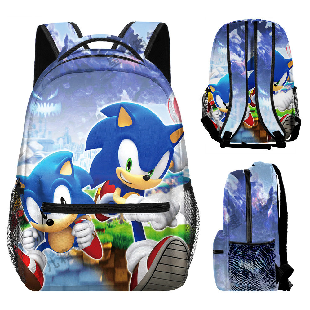 索尼克Sonic书包小学生动漫背包卡通书包3D数码彩印牛津布背包