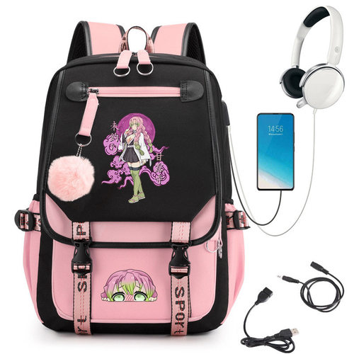 鬼灭之刃甘露寺蜜璃动漫卡通印花潮流背包 学生校园书包1107-15