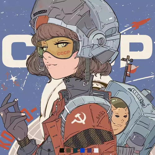 cccp苏联女宇航员航空航天个性创意贴纸电动车摩托车刮痕遮挡装饰