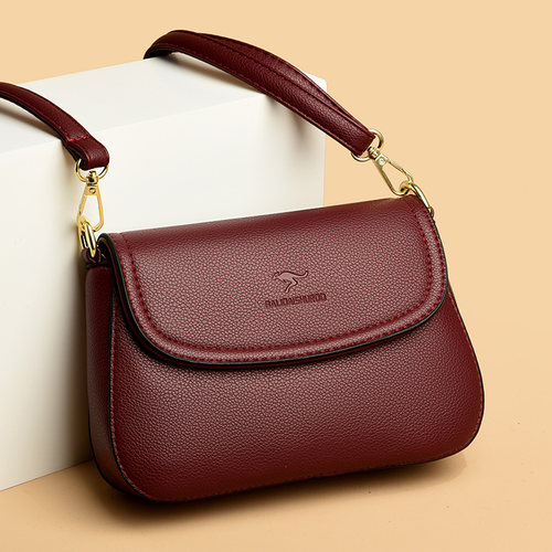 正品软皮真皮女包包2024新款单肩斜挎包小包女士百搭中年妈妈包潮