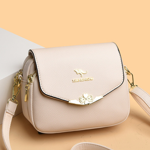 正品软皮百搭牛皮包包女2024新款时尚软皮妈妈婆婆包真皮斜挎女包