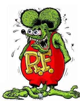 老鼠芬克Rat Fink复古机车摩托踏板车贴纸卡通防水防晒电动汽车贴