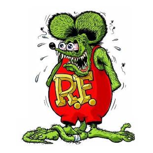 老鼠芬克Rat Fink复古机车摩托踏板车贴纸卡通防水防晒电动汽车贴