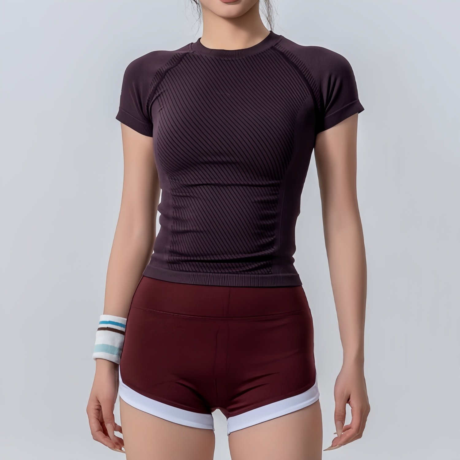 运动跑步短袖弹力瑜伽服女透气修身显瘦T恤健身上衣户外速干紧身,运动服/休闲服装,运动T恤,淘宝优惠券,粉丝福利购,淘宝优惠卷