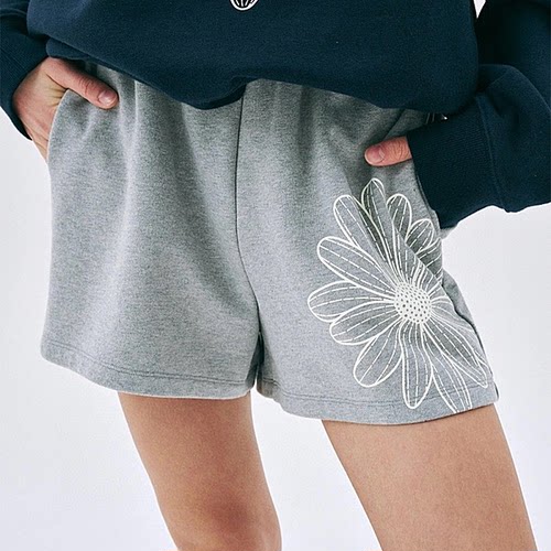 原工厂外贸运动短裤女印菊花
