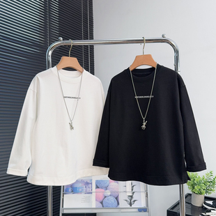 中大童休闲打底上衣男童宽松卫衣9902 T恤秋款 大E小e童装 儿童长袖