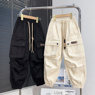 品牌童装男童工装裤2025春款中大童帅气休闲裤韩版儿童宽松裤子潮