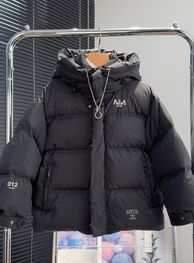 牛哆哆童装儿童连帽羽绒服2025冬季新款中大童90白鸭绒外套25269