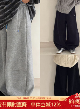 大E小e童装男女童加绒休闲卫裤冬季弯刀裤儿童童加厚运动裤潮8927