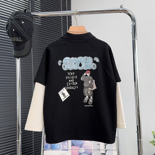 大E小e童装男童假两件POLO衫