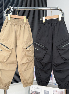 啦芙莱童装男童工装裤2025春款中大童宽松裤子儿童帅气休闲裤1238