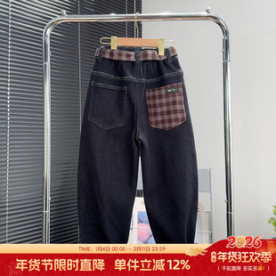 童乐鱼童装男童加绒牛仔裤冬款中大童加厚裤子韩版儿童长裤潮5281