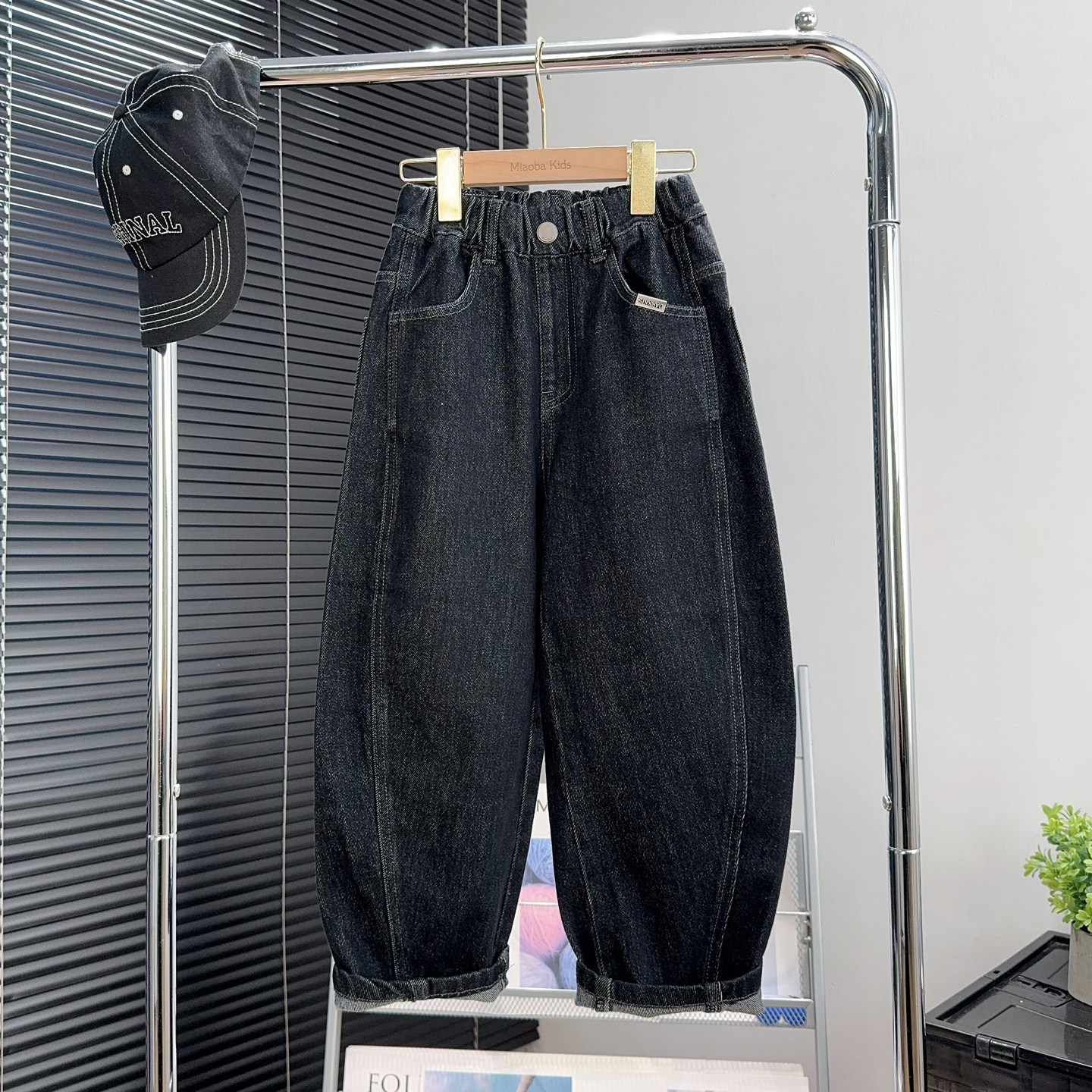 妙吧童装男童牛仔裤儿童裤子