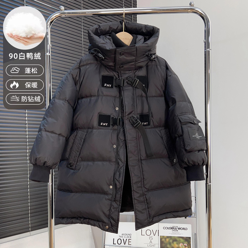 方也童装男童中长款羽绒服
