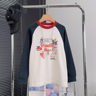 大E小e童装男童插肩袖长袖T恤秋季中大童百搭上衣儿童打底衫9916