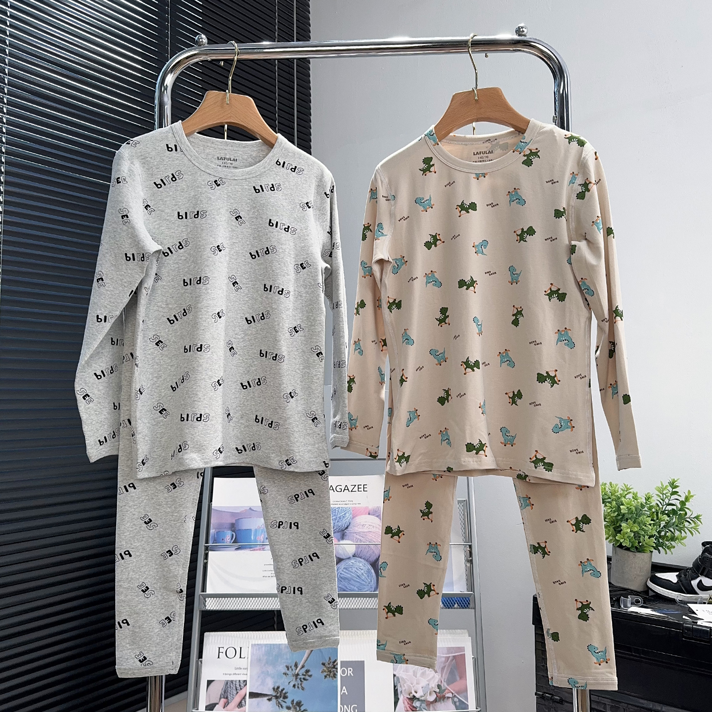 啦芙莱童装中大童内衣套装秋冬新款儿童保暖家居服男女童居家睡衣
