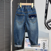 长裤 中大童修身 裤 男童瘦版 儿童休闲小脚裤 2026春秋款 子韩版 牛仔裤