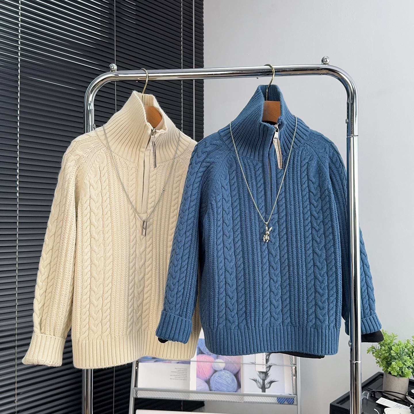 啦芙莱童装男女童半拉链毛衣