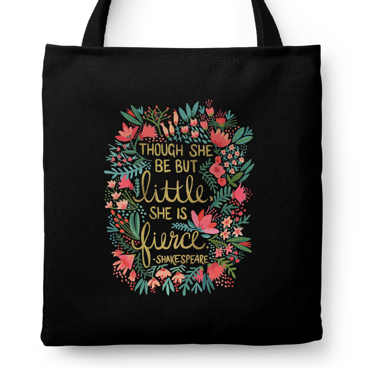 英文花环布包数码印花手提单肩购物袋自习包书包企业礼品袋定制