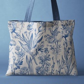 青花复古大容量拉链布包单肩包包手提袋袋定制布袋通勤包帆布包