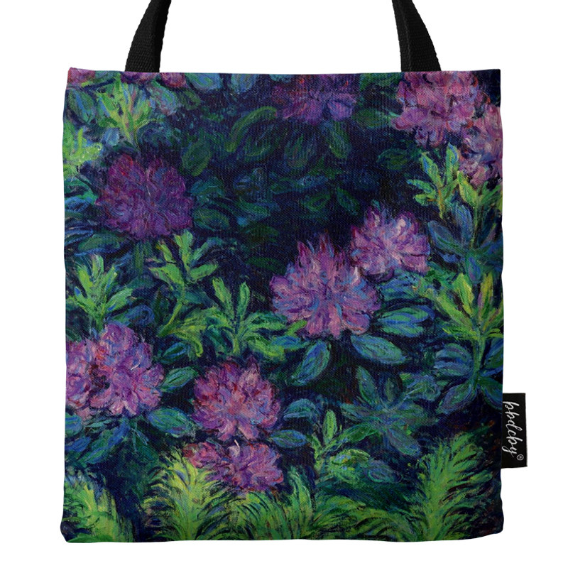 莫奈紫花拉链大容量布包手提袋单肩包包购物袋书包帆布包,收纳整理,购物袋/环保袋/帆布袋,淘宝优惠券,粉丝福利购,淘宝优惠卷