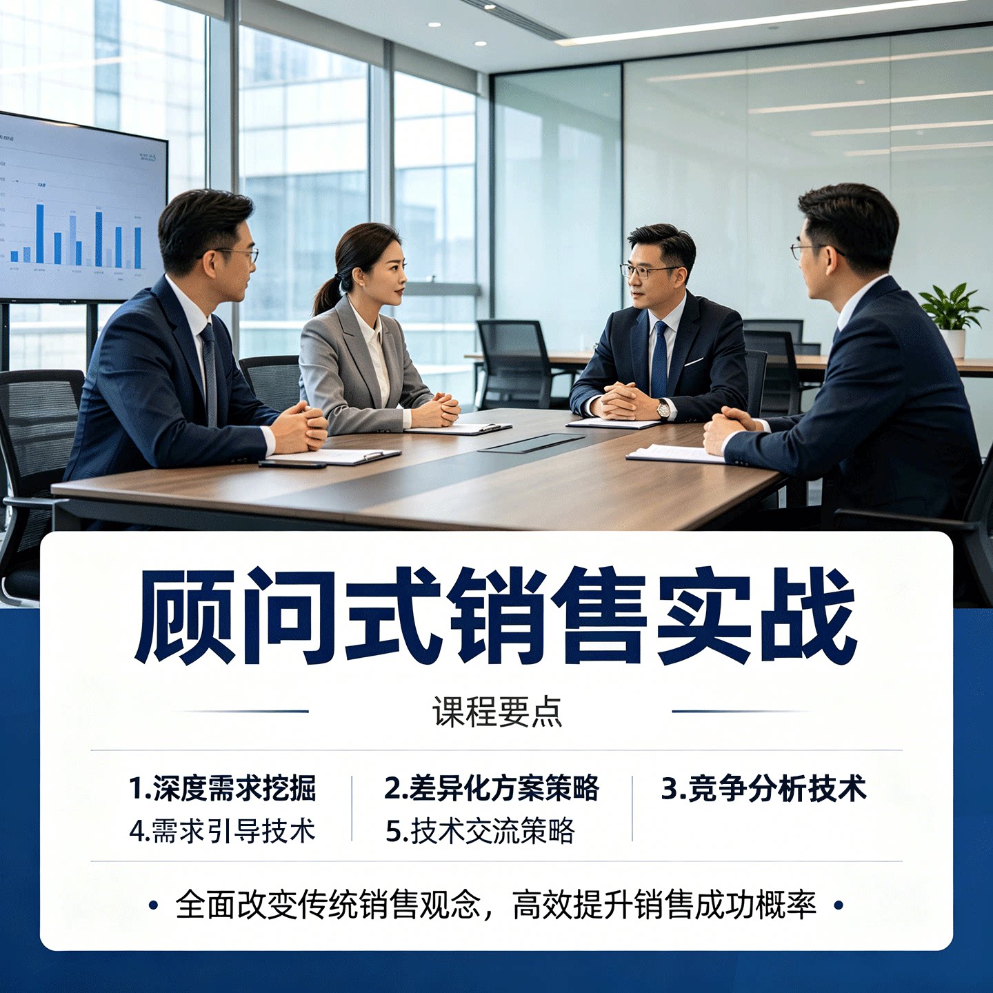 顾问式销售实战课程竞争分析客户需求挖掘销售技巧培训视频教程